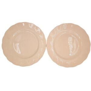 Grindley Peach Pink Vintage Dinner Plates Set‎ Wavy Rim Elegant Tableware 3-5